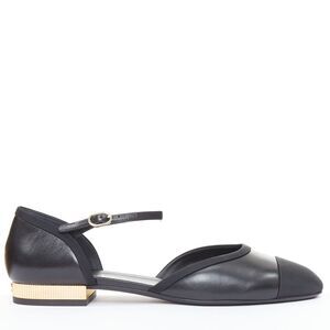 Chanel Leather Grosgrain Mary Jane Flats